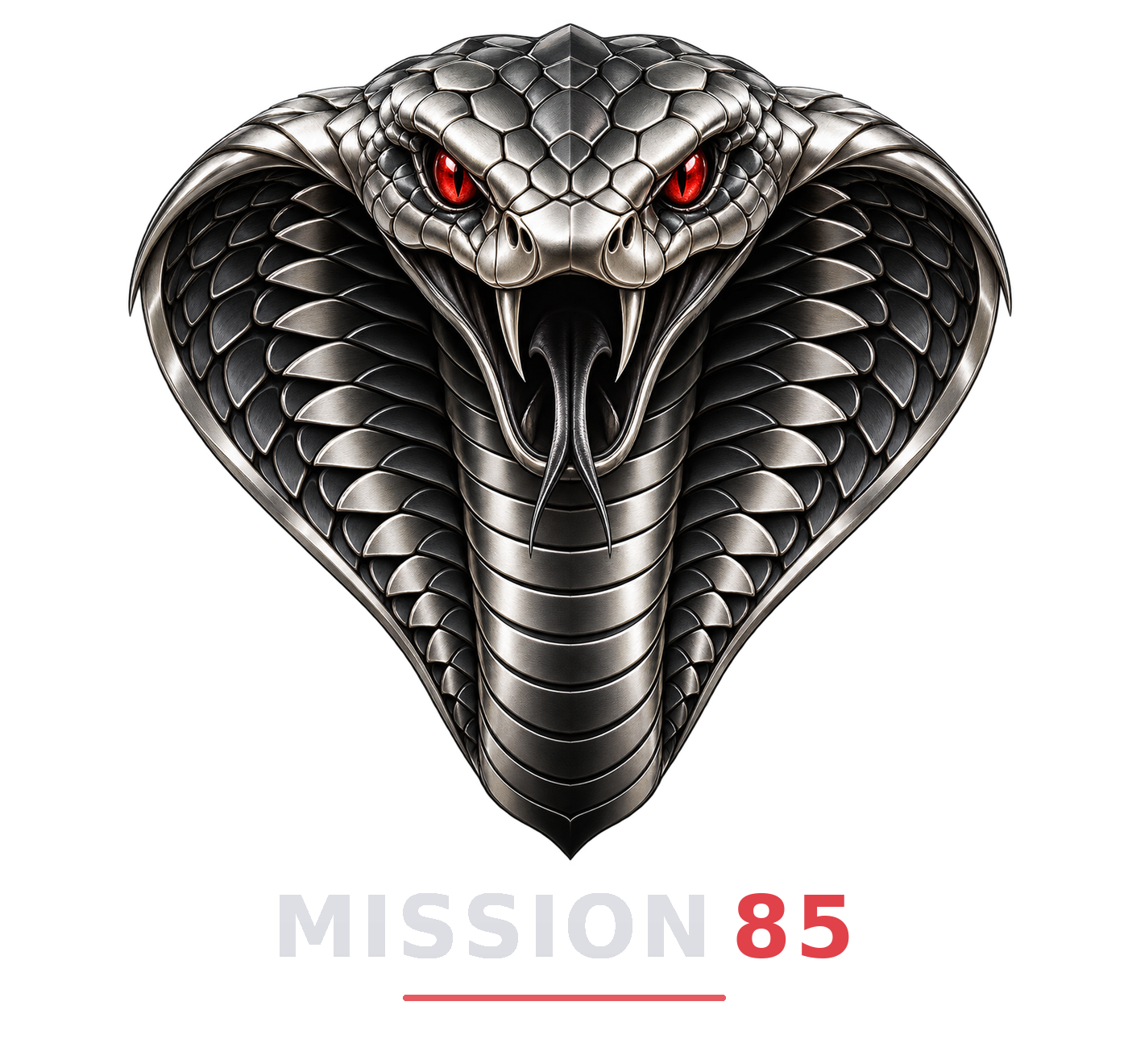 Cobra métallique aux yeux rouges